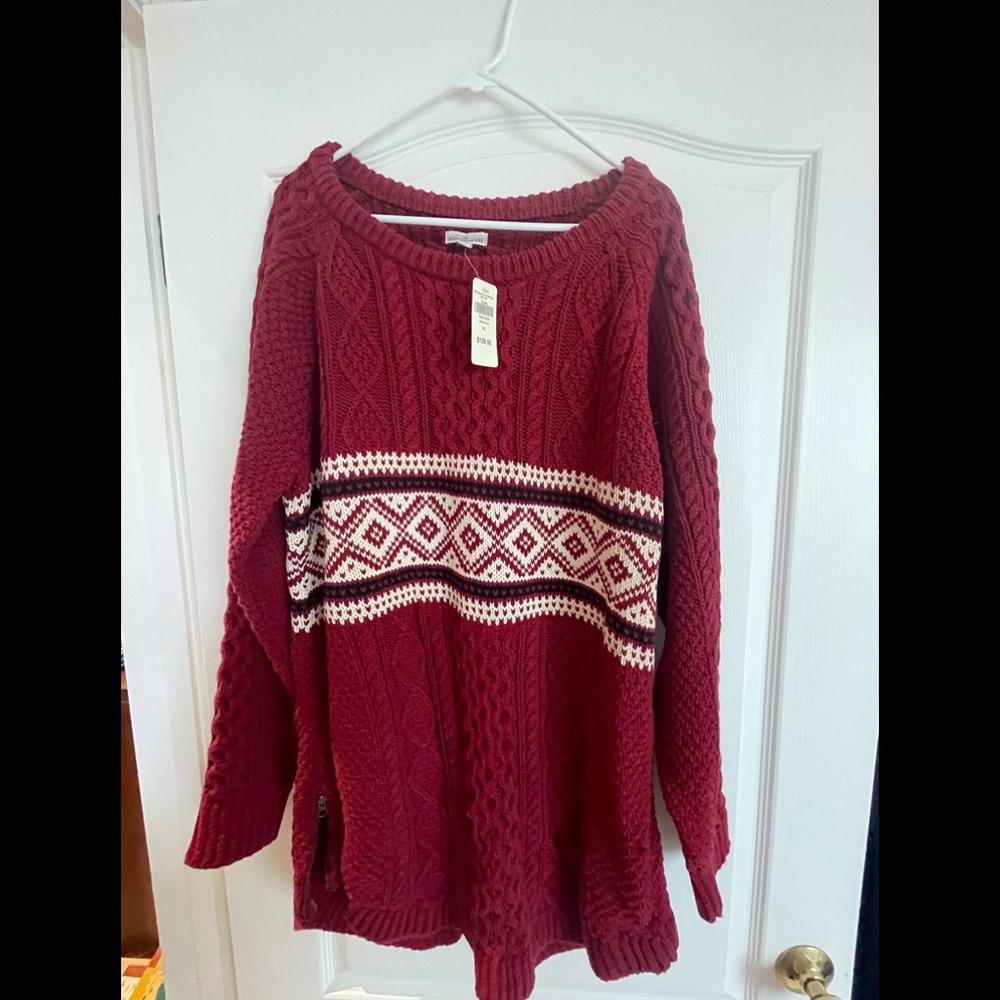 LL BEAN NWT 100% Cotton fair isle sweater